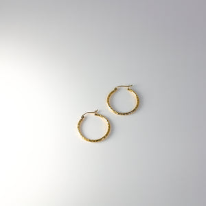 Gold Huggie Hoop Earrings 25MM Wide Model-108 - Charlie & Co. Jewelry