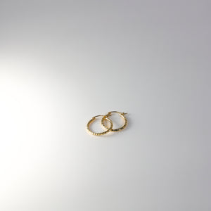 Gold Huggie Hoop Earrings Diamond Cut 20MM Wide Model-109 - Charlie & Co. Jewelry