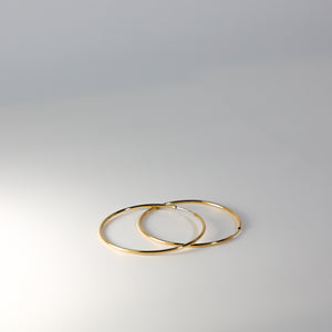 Gold Huggie Hoop Earrings 50mm Wide Model-0118 - Charlie & Co. Jewelry