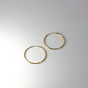 Gold Huggie Hoop Earrings 40MM Wide Model-0119 - Charlie & Co. Jewelry
