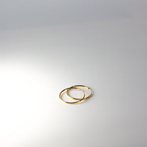 Gold Huggie Hoop Earrings 30MM Wide Model-120 - Charlie & Co. Jewelry