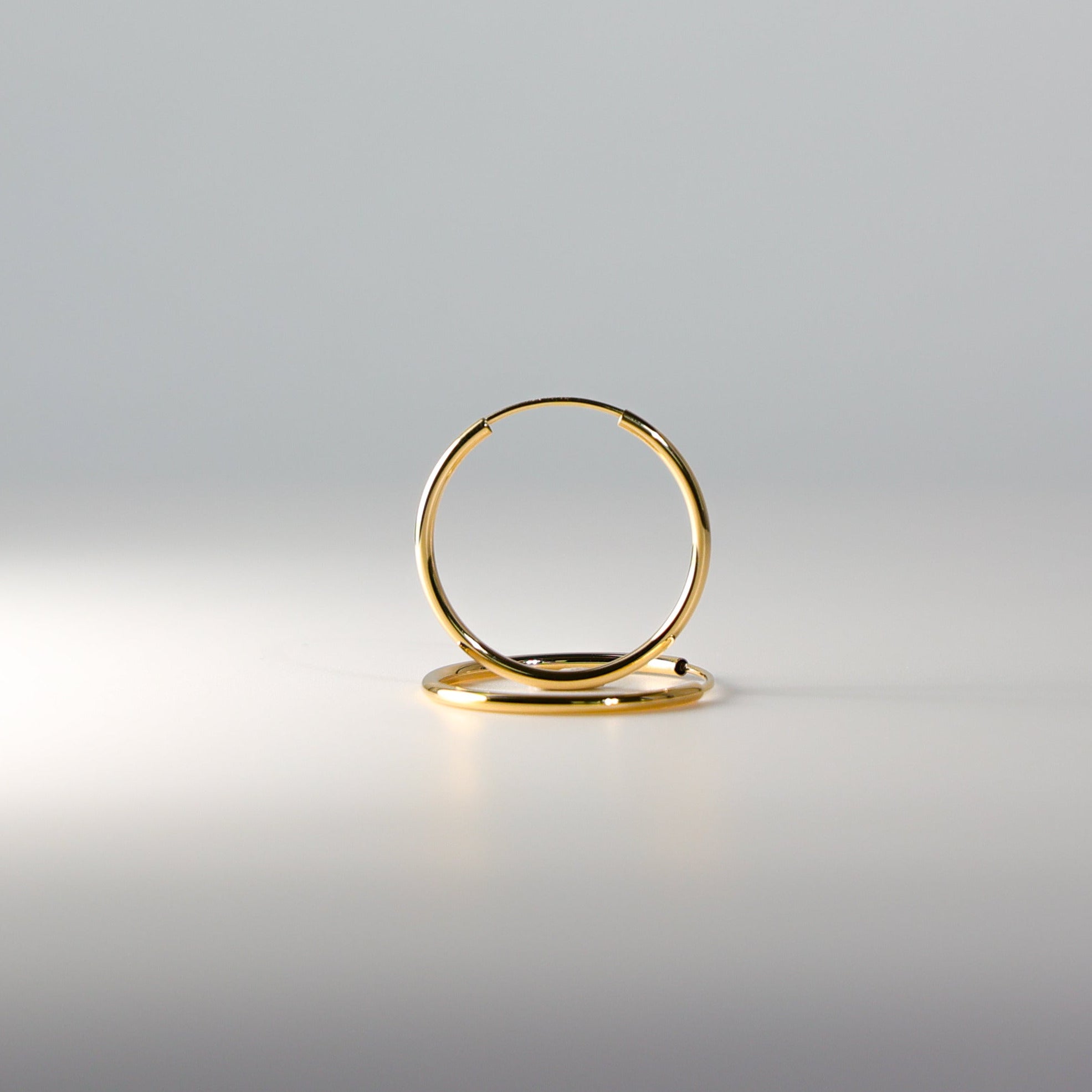 Gold Huggie Hoop Earrings 25MM Wide Model-121 - Charlie & Co. Jewelry