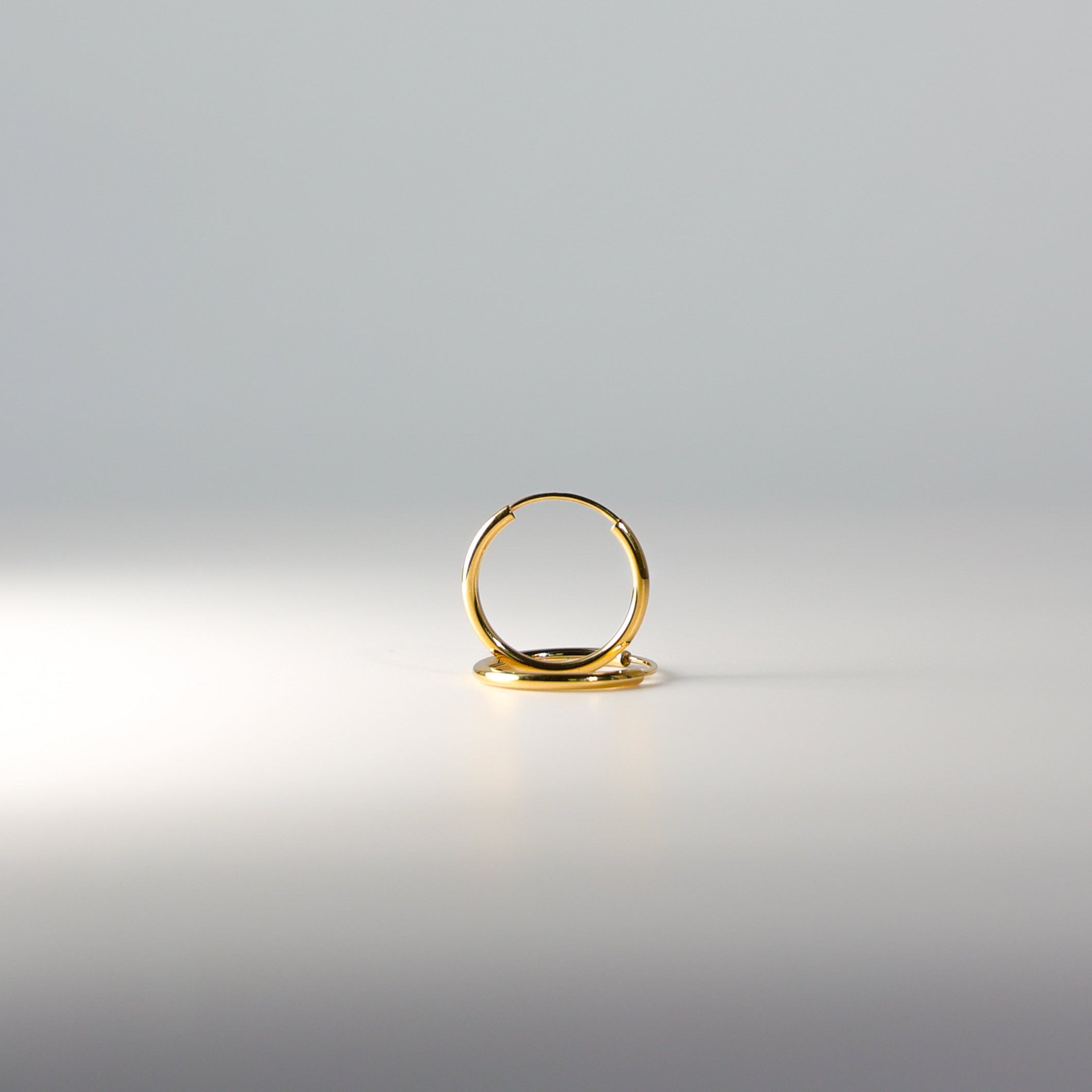 Gold Huggie Hoop Earrings 15MM Wide Model-ER123 - Charlie & Co. Jewelry