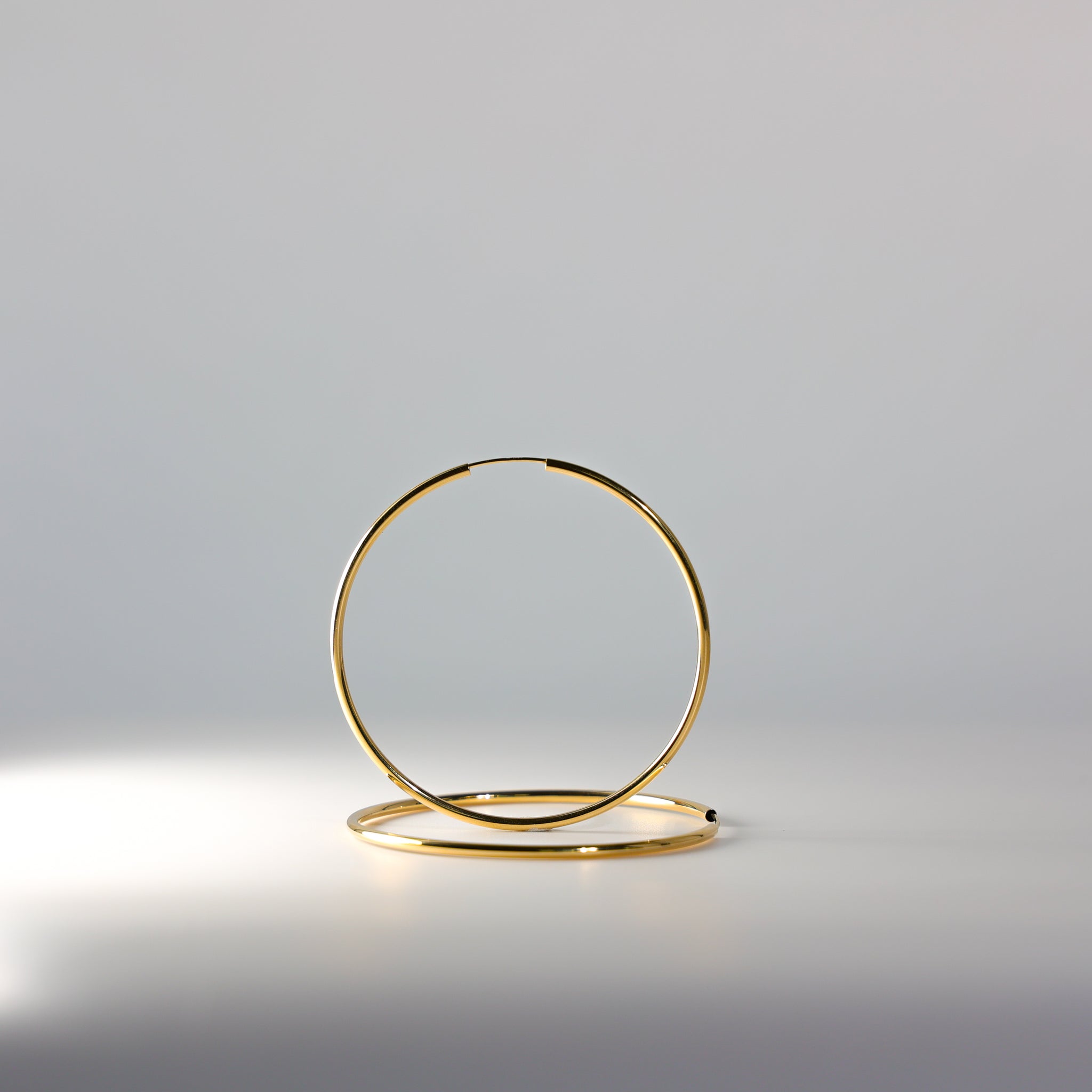 Gold Plain Hoop Earrings - 2 MM Thickness - Charlie & Co. Jewelry