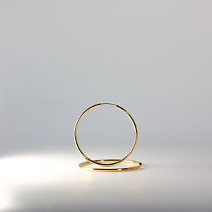 Gold Plain Hoop Earrings - 2 MM Thickness - Charlie & Co. Jewelry