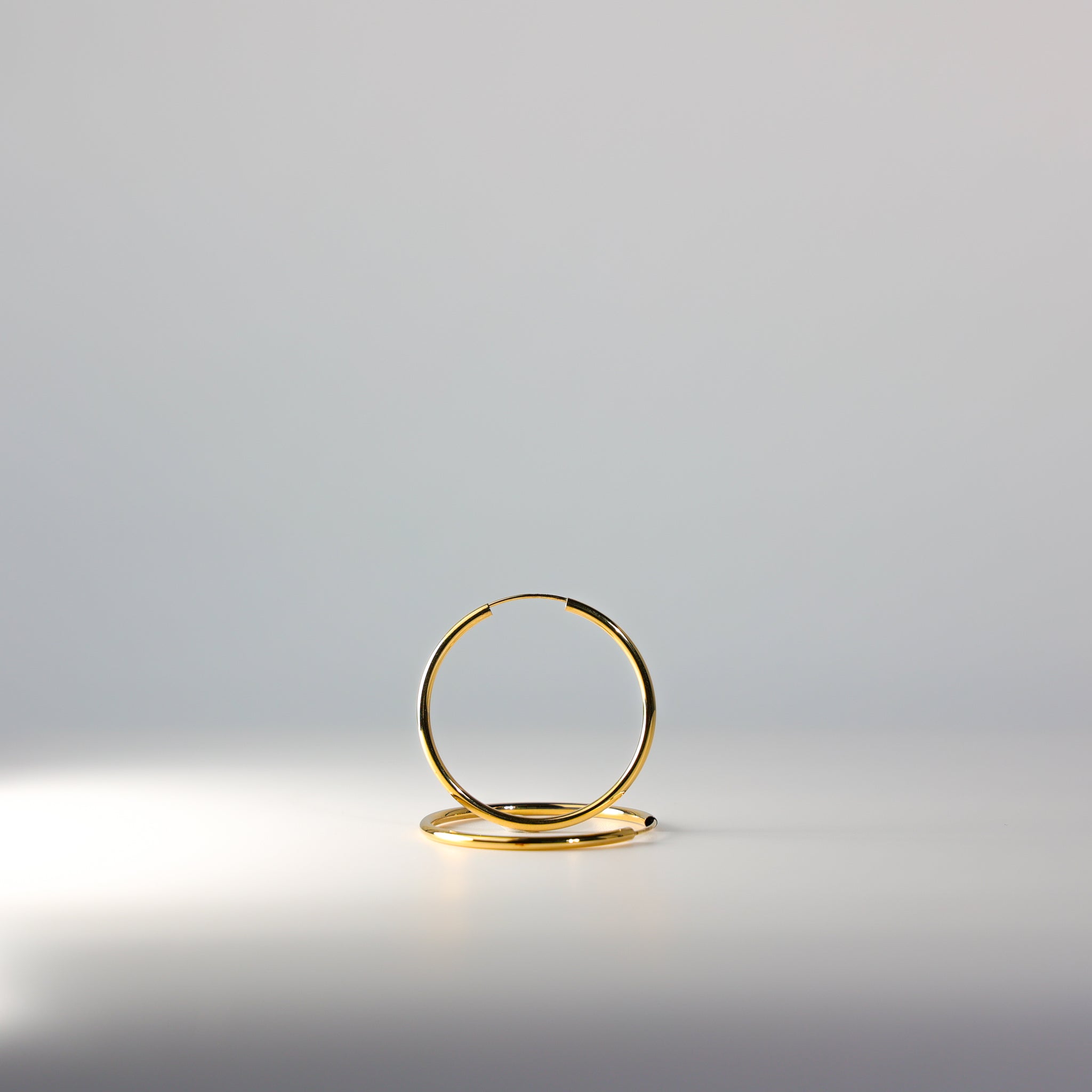 Gold Plain Hoop Earrings - 2 MM Thickness - Charlie & Co. Jewelry