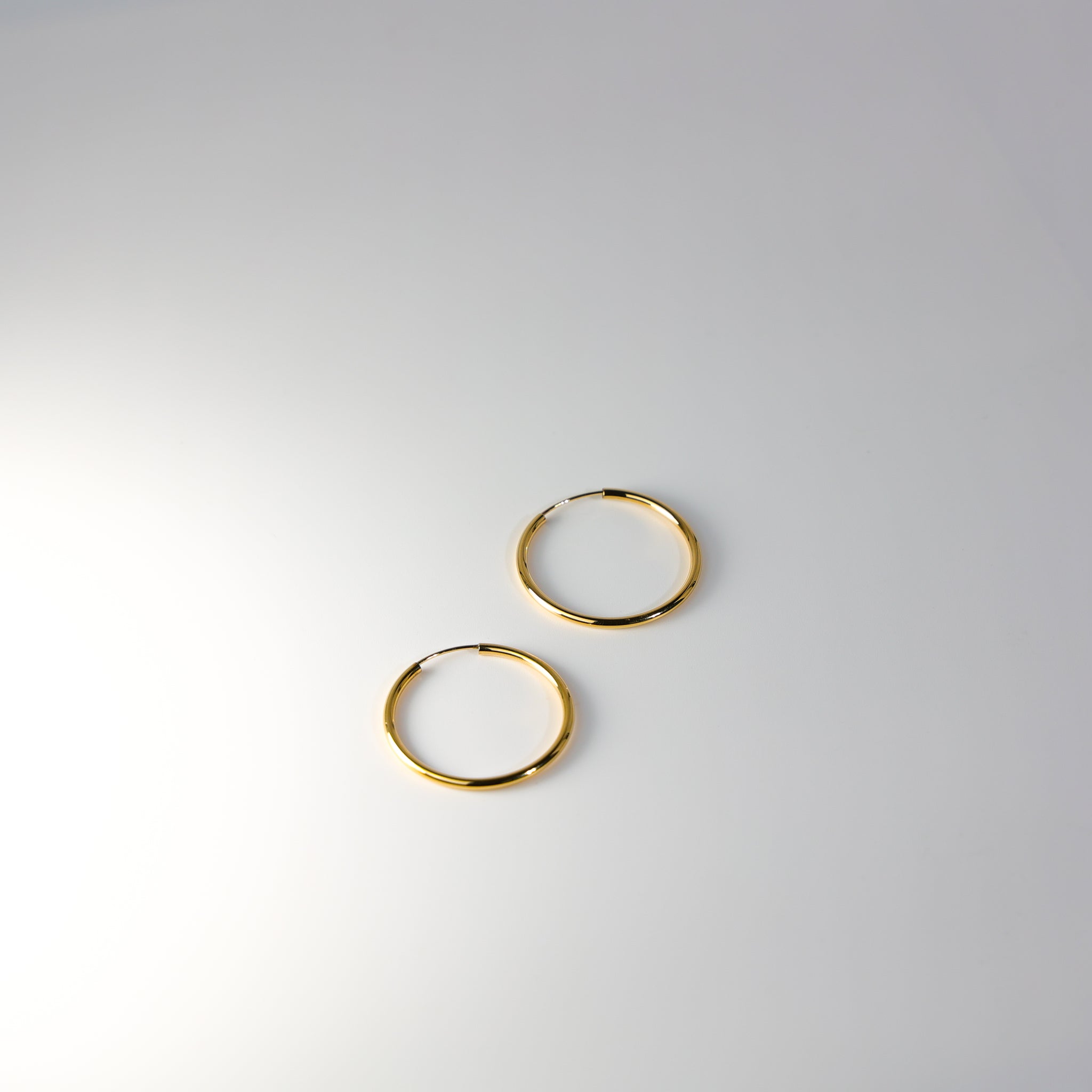 Gold Plain Hoop Earrings - 2 MM Thickness - Charlie & Co. Jewelry