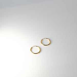 Gold Plain Hoop Earrings - 2 MM Thickness - Charlie & Co. Jewelry