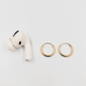 Round Hinged Plain Hoop Earrings - 2 MM Thickness - ChaiCoJewelry