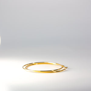 Gold Huggie Hoop Earrings 65 MM Wide Model-0134 - Charlie & Co. Jewelry
