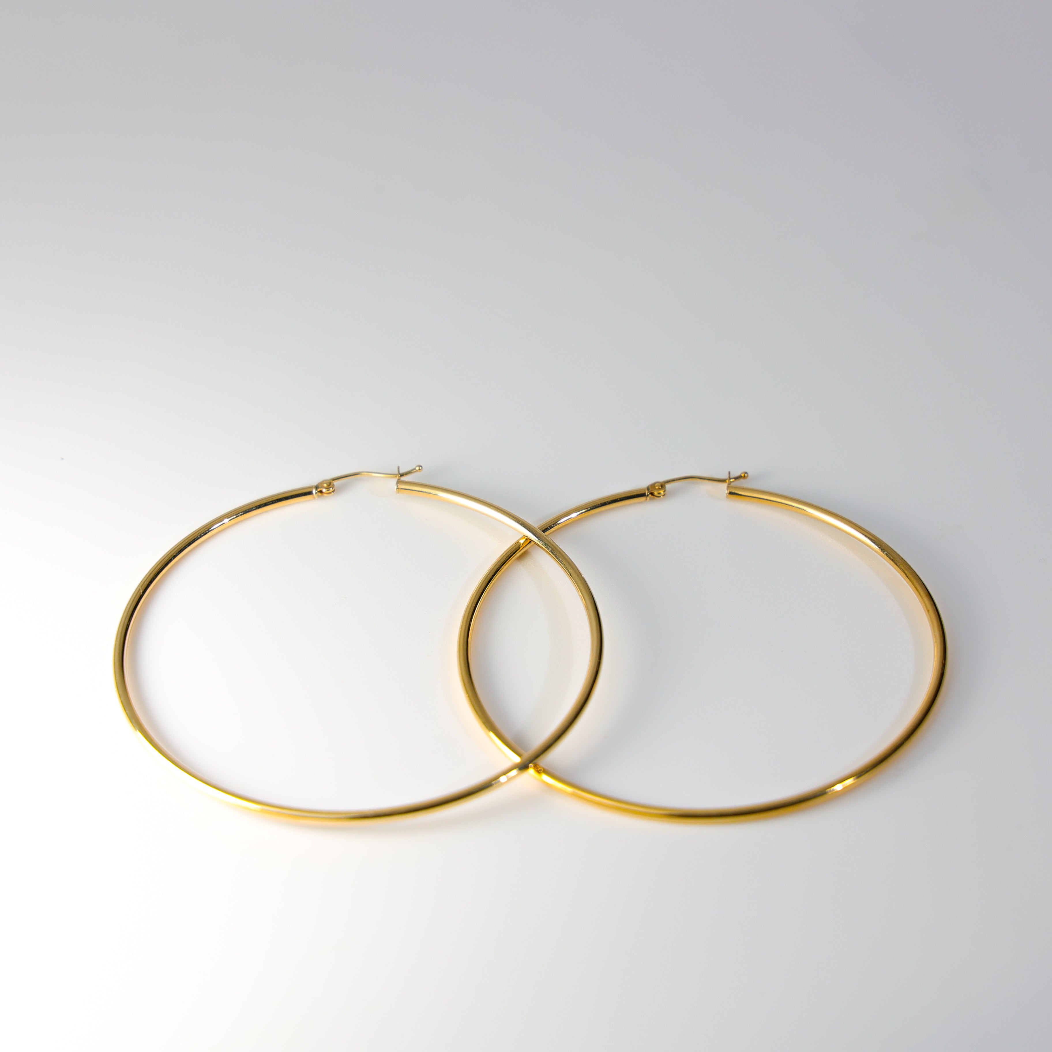 Gold Huggie Hoop Earrings 65 MM Wide Model-0134 - Charlie & Co. Jewelry