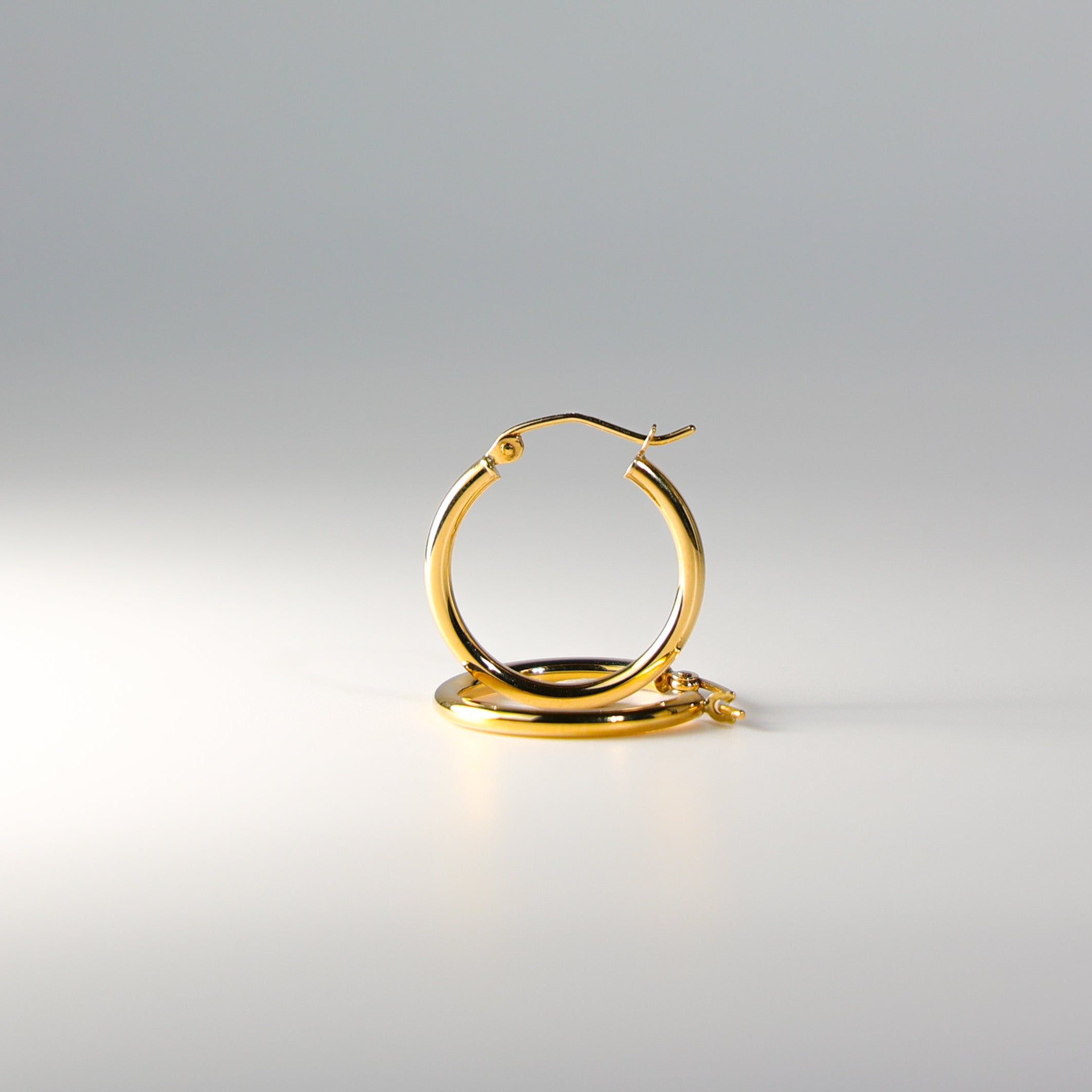 Gold Huggie Hoop Earrings Gold 20MM Wide Model-140 - Charlie & Co. Jewelry