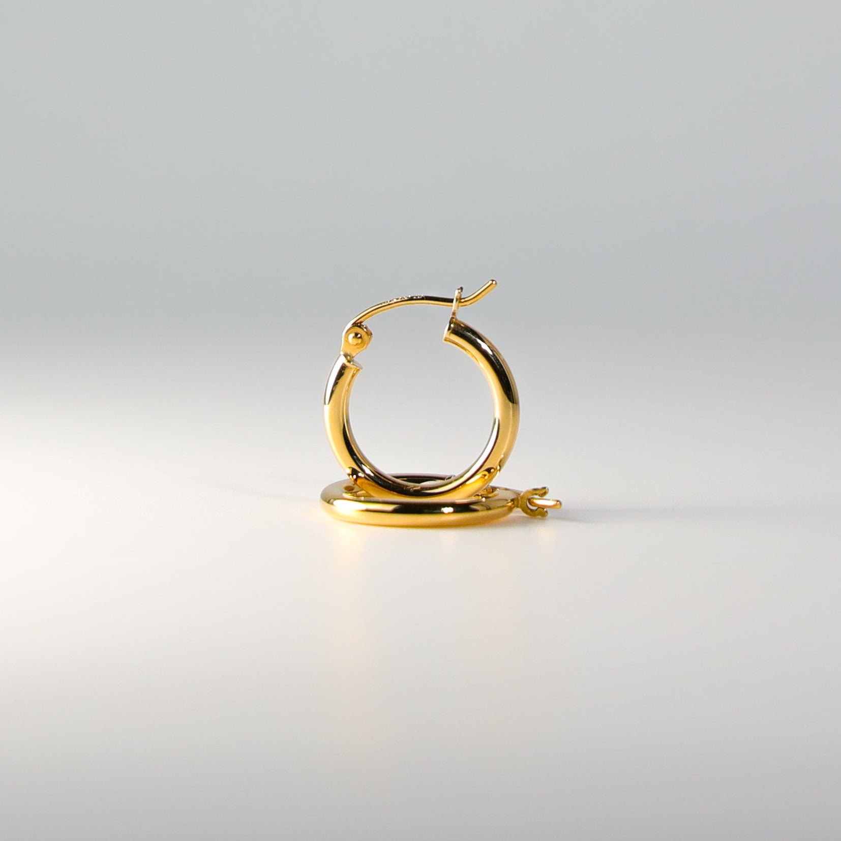 Gold Huggie Hoop Earrings 15MM Wide Model-142 - Charlie & Co. Jewelry