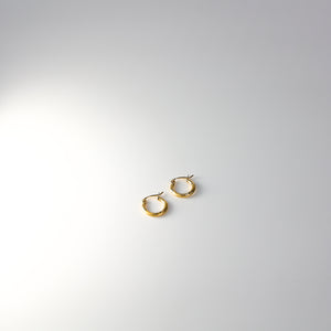Gold Huggie Hoop Earrings 13MM Wide Model-ER169 - Charlie & Co. Jewelry
