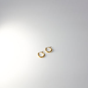 Gold Huggie Hoop Earrings 15MM Wide Model-ER110 - Charlie & Co. Jewelry