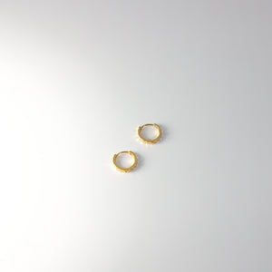 Gold Huggie Hoop Diamond Cut Earrings 11MM Wide Model-221 - Charlie & Co. Jewelry