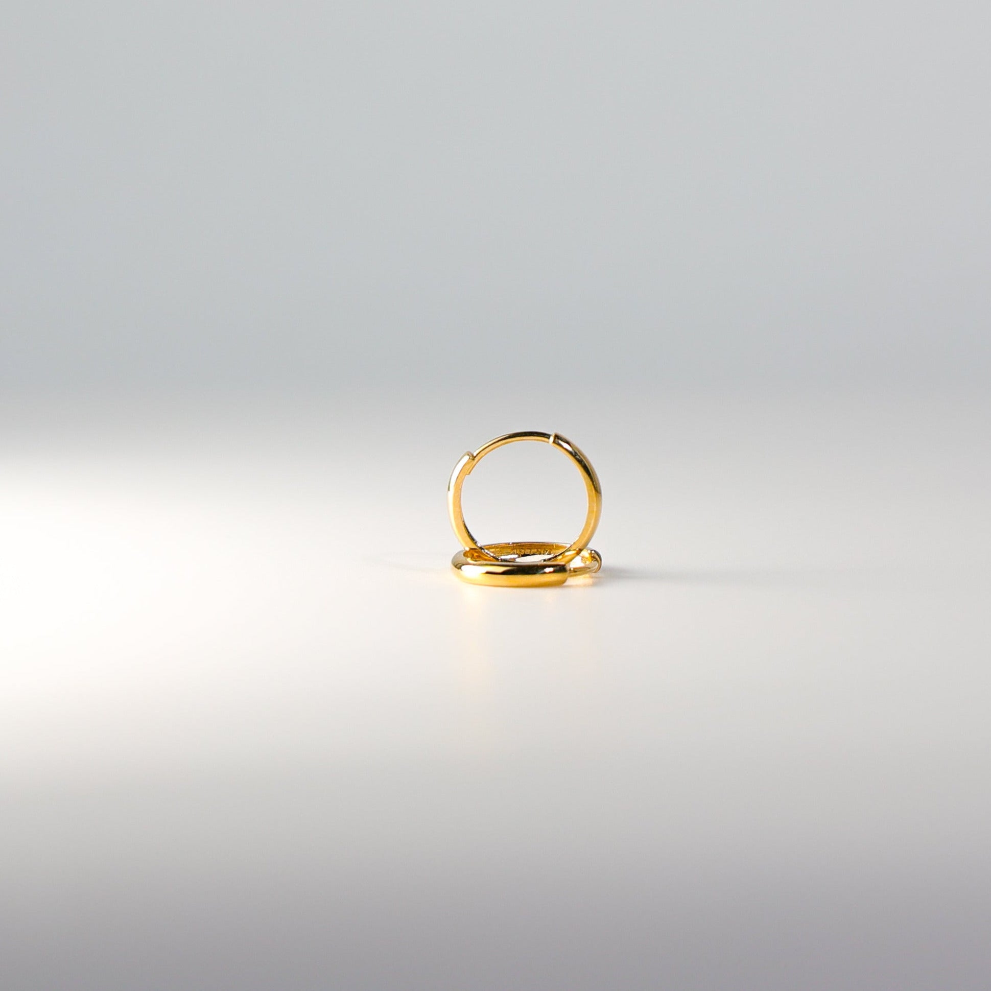 Gold Huggie Hoop Earrings 13MM Wide Model-225 - Charlie & Co. Jewelry