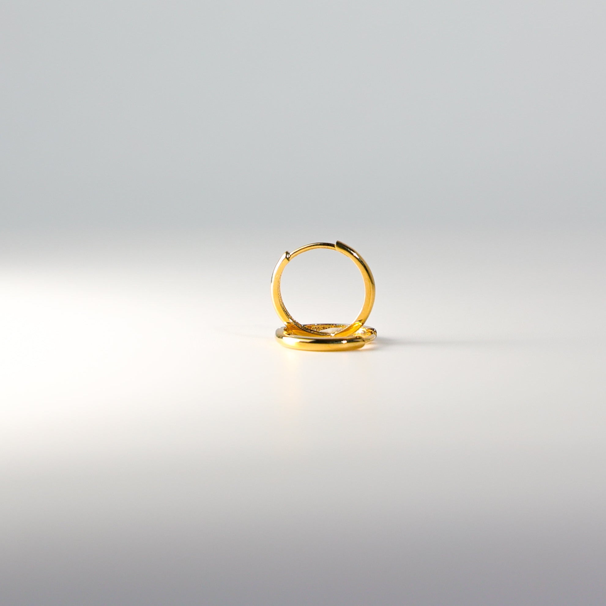 Gold Huggie Hoop Earrings 15MM Wide Model-ER226 - Charlie & Co. Jewelry