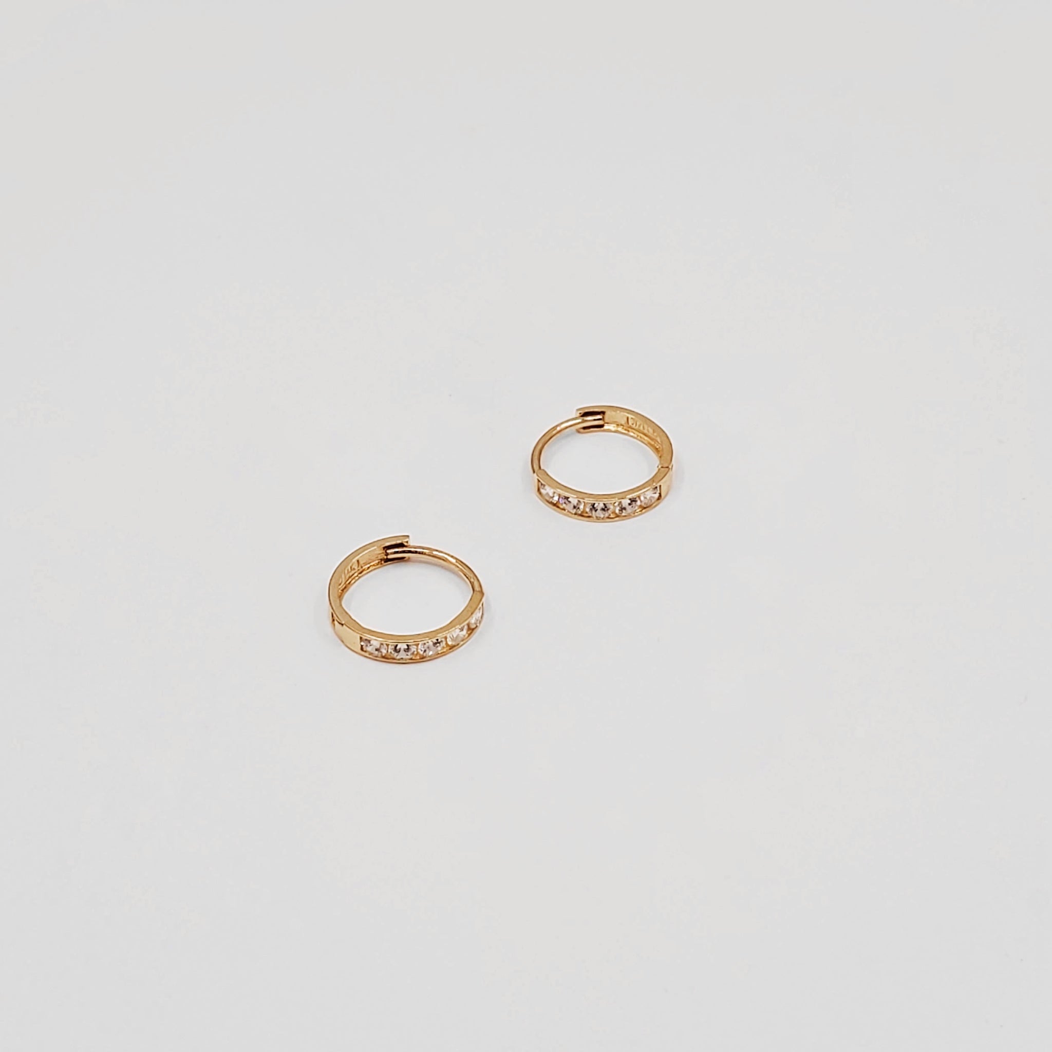 CZ Stones Huggies Earrings - ChaiCoJewelry