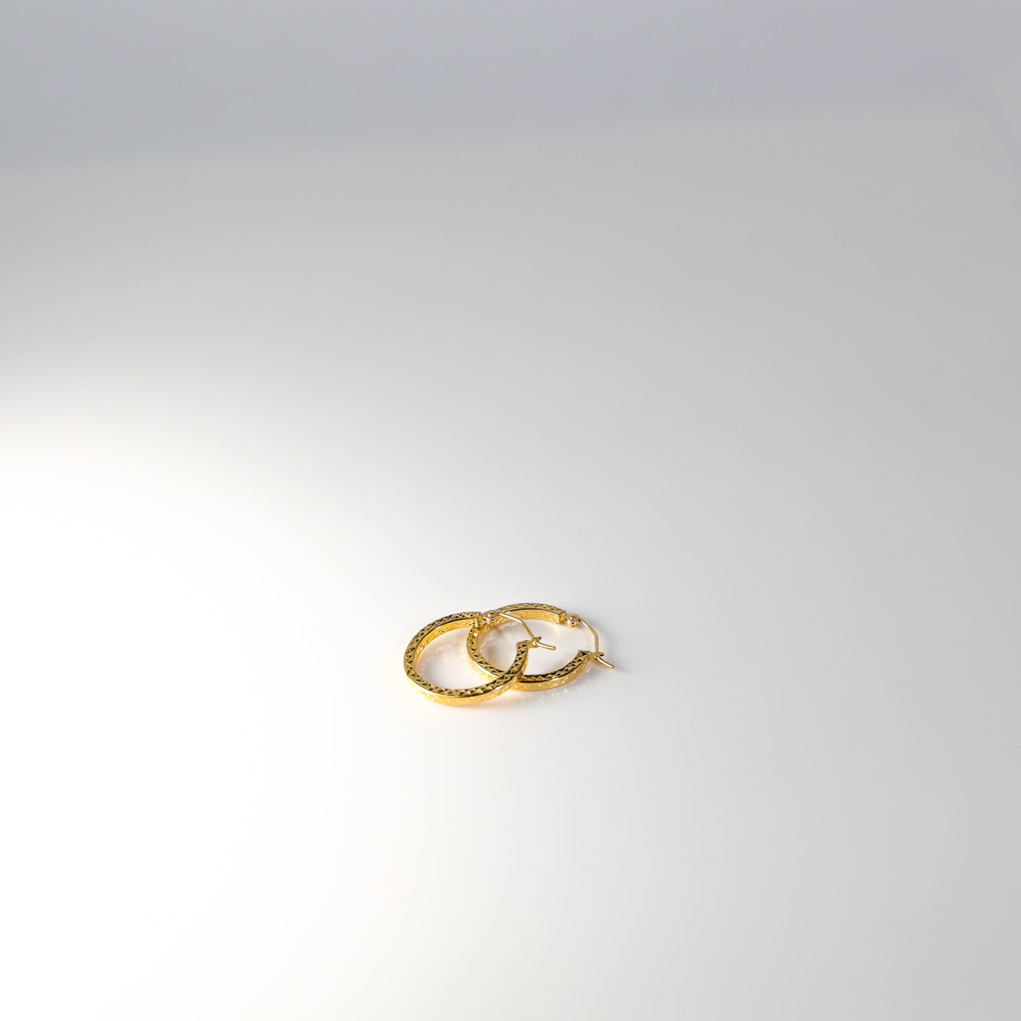 Gold Huggie Hoop Earrings Diamond Cut 19MM Wide Model-940 - Charlie & Co. Jewelry