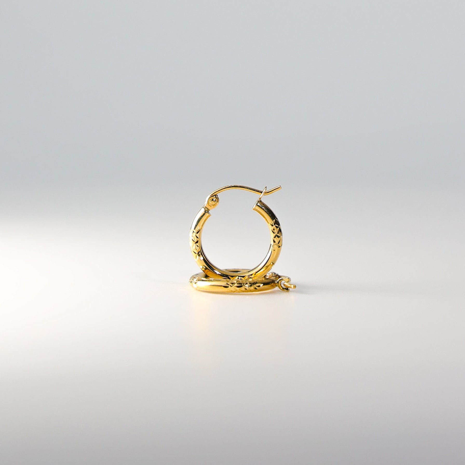 Gold Huggie Hoop Earrings 15MM Wide Model-974 - Charlie & Co. Jewelry