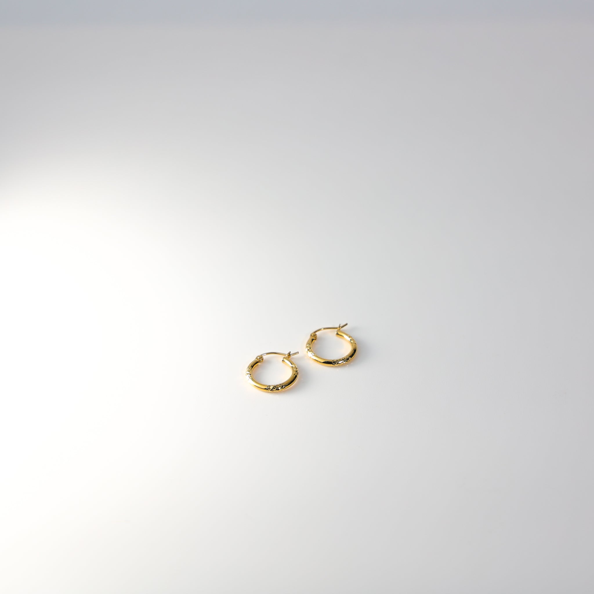 Gold Huggie Hoop Earrings 15MM Wide Model-974 - Charlie & Co. Jewelry