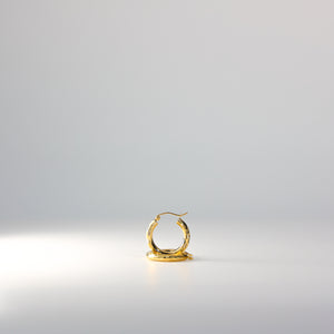 Gold Diamond Cut Huggie Hoop Earrings 20mm Wide Model-1012 - Charlie & Co. Jewelry