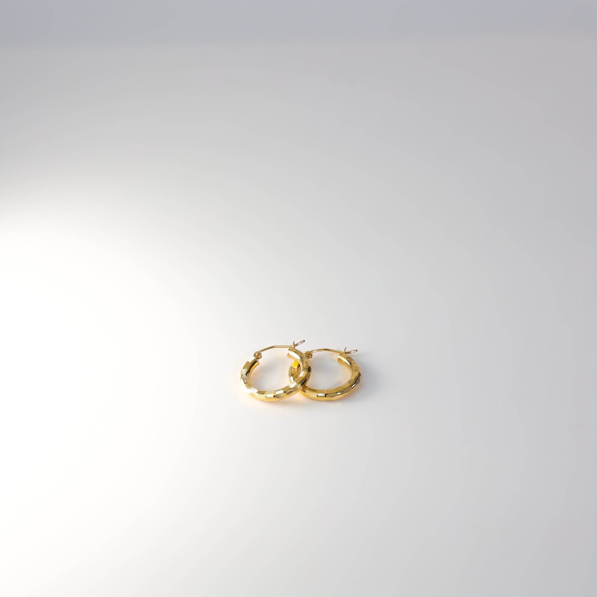 Gold Diamond Cut Huggie Hoop Earrings 20mm Wide Model-1012 - Charlie & Co. Jewelry