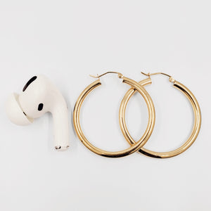 Classic Plain Hoop Earrings - 3 MM Thickness - ChaiCoJewelry