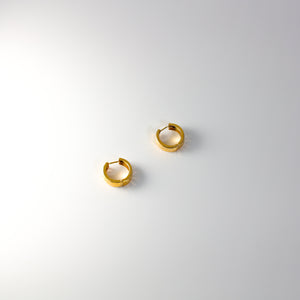 Gold Diamond Cut Huggie Hoop Earrings 15MM Wide Model-1064 - Charlie & Co. Jewelry
