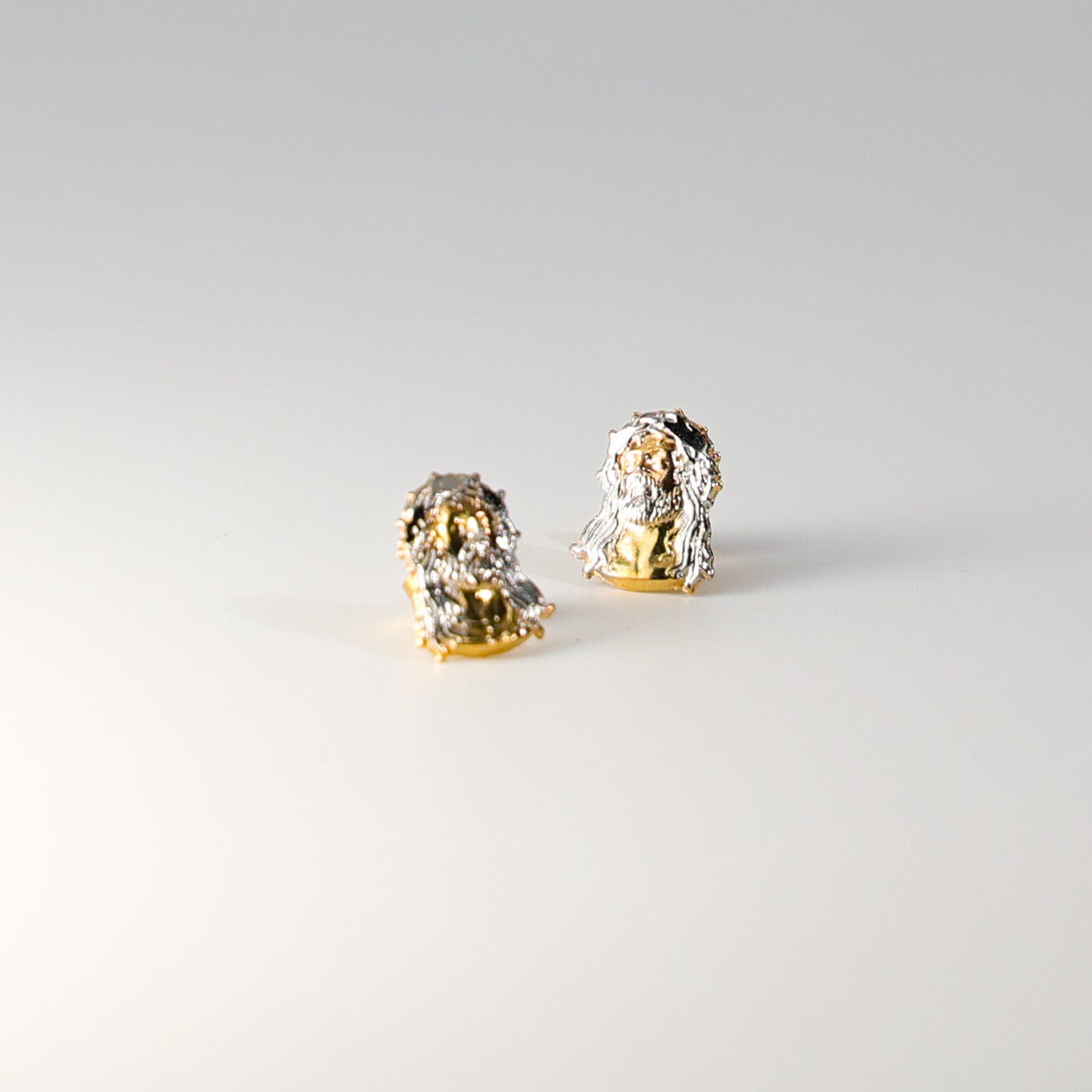 Gold Jesus Face Earrings Model-1327 - Charlie & Co. Jewelry