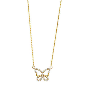 Gold Butterfly Charm Necklace Model-NK0106 - Charlie & Co. Jewelry