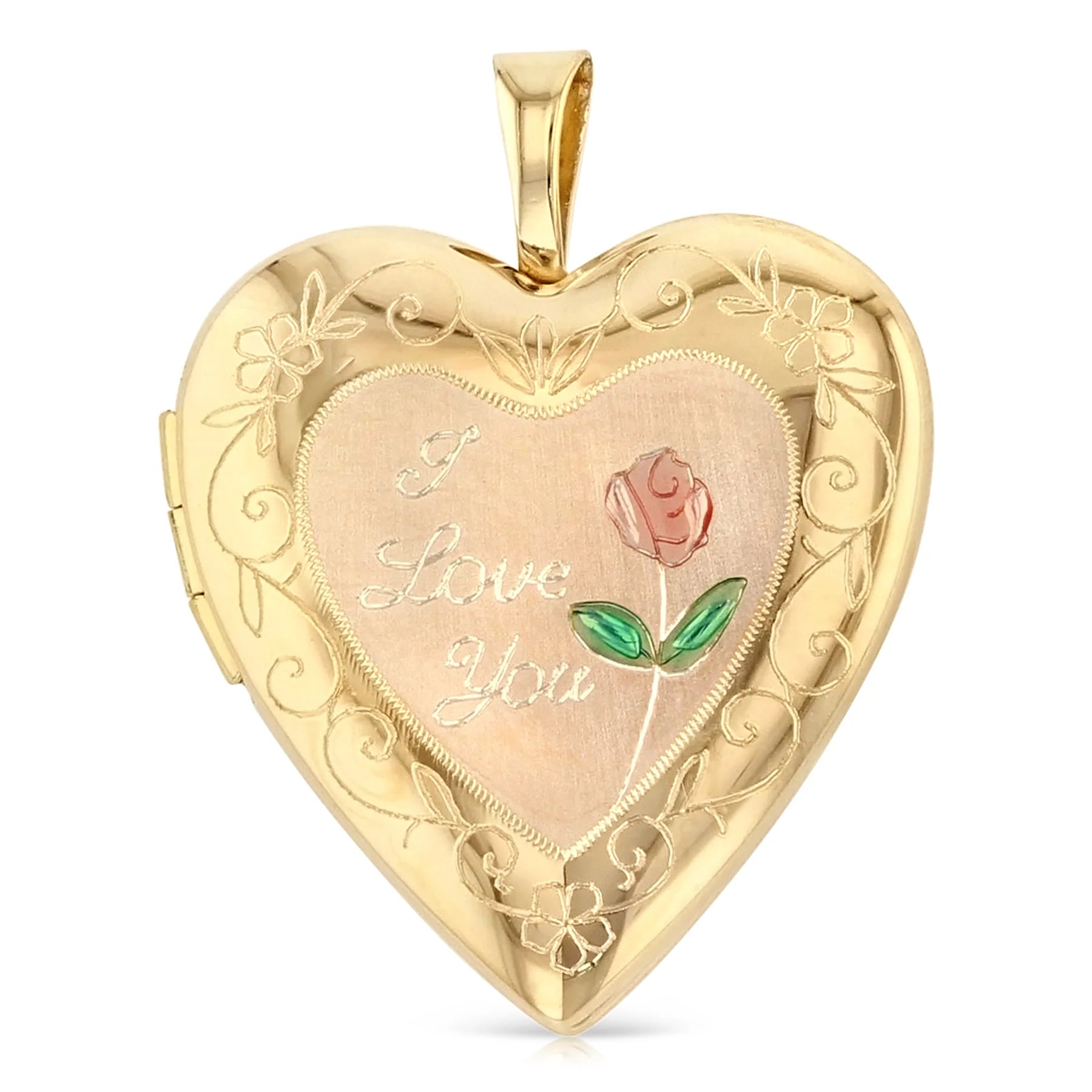 Gold Heart Locket Pendant Model-PT0613 - Charlie & Co. Jewelry