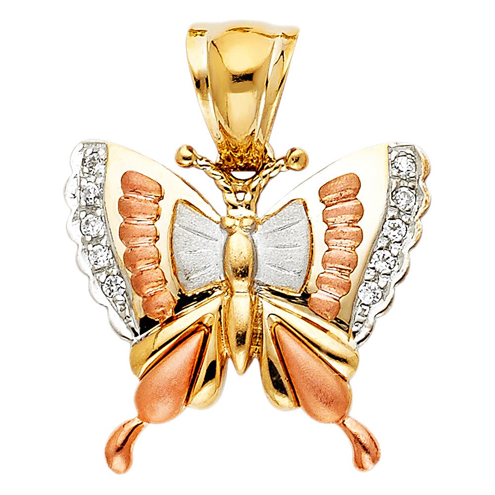 Gold Butterfly Pendant Model-1555 - Charlie & Co. Jewelry