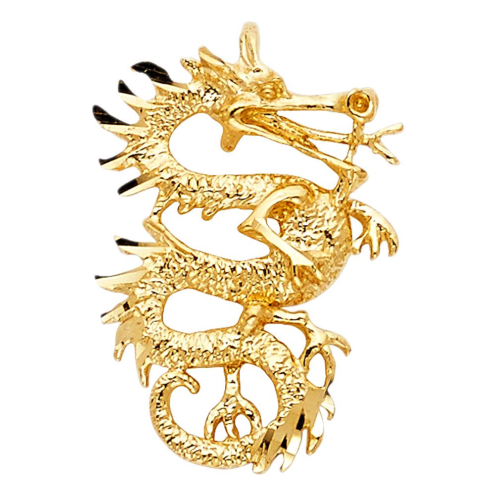 Gold Dragon Pendant Model-1686 - Charlie & Co. Jewelry