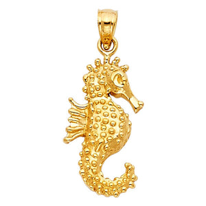 Gold Sea Horse Pendant Model-1687 - Charlie & Co. Jewelry