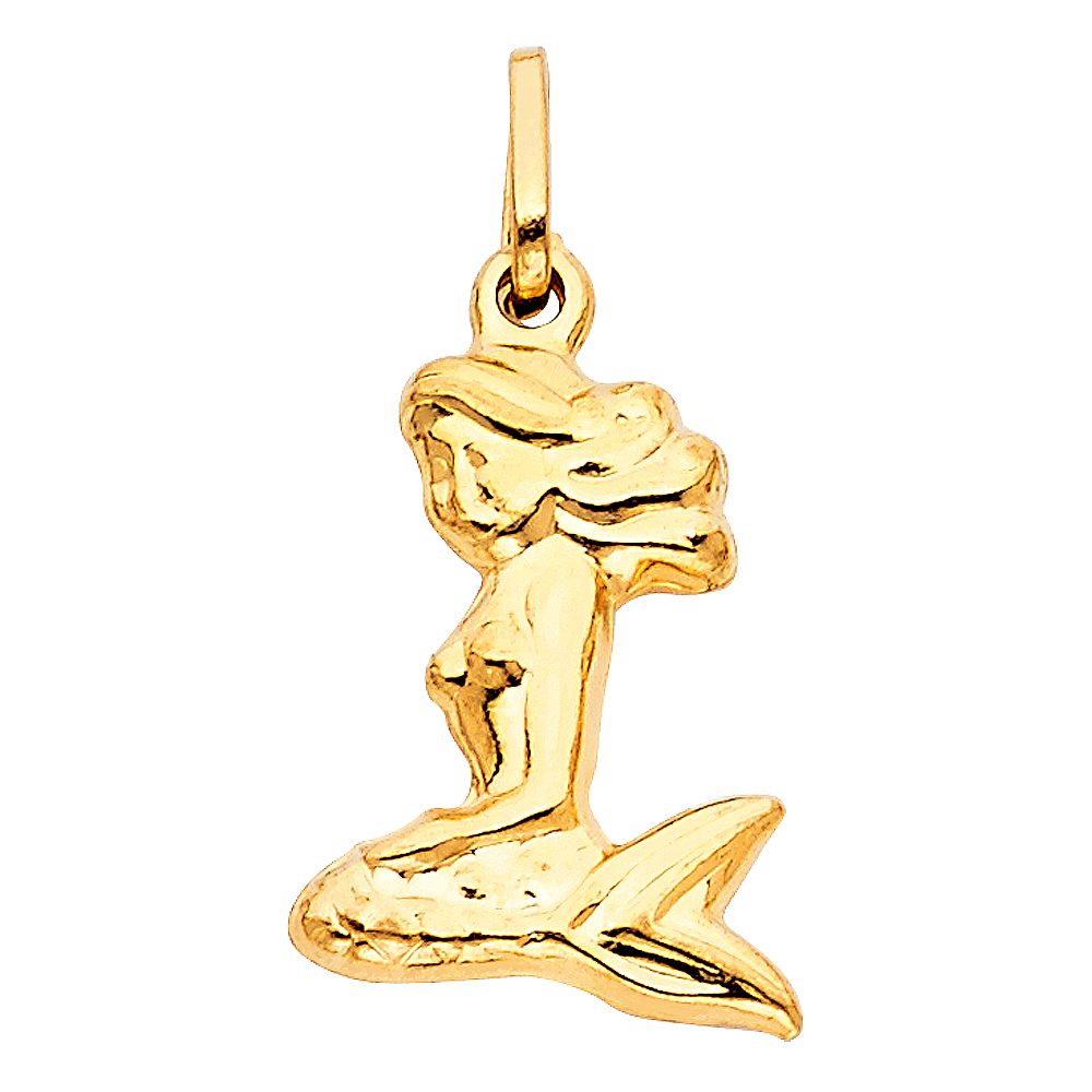 Gold Mermaid Pendant Model-1709 - Charlie & Co. Jewelry