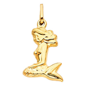 Gold Mermaid Pendant Model-1709 - Charlie & Co. Jewelry