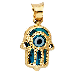 Gold Evil Eye Hamsa Pendant Model-1718 - Charlie & Co. Jewelry