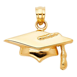 Gold Graduation Hat Pendant Model-1801 - Charlie & Co. Jewelry