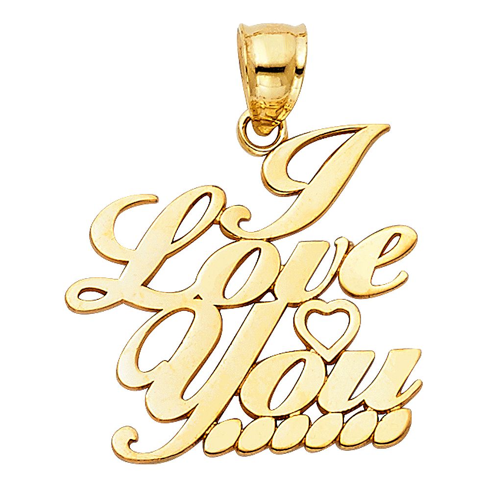 14K Gold I Love You Heart Pendant - Charlie & Co. Jewelry