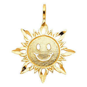 Gold Smiley Sun Pendant Model-1937 - Charlie & Co. Jewelry