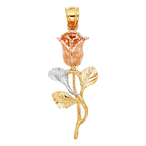 Gold Rose Flower Pendant Model-1959 - Charlie & Co. Jewelry
