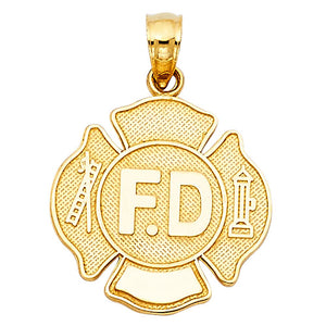 Gold Fire Department Pendant Model-1965 - Charlie & Co. Jewelry