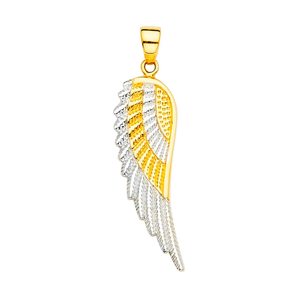 Gold 2 Colors Wing Pendant Model-2330 - Charlie & Co. Jewelry