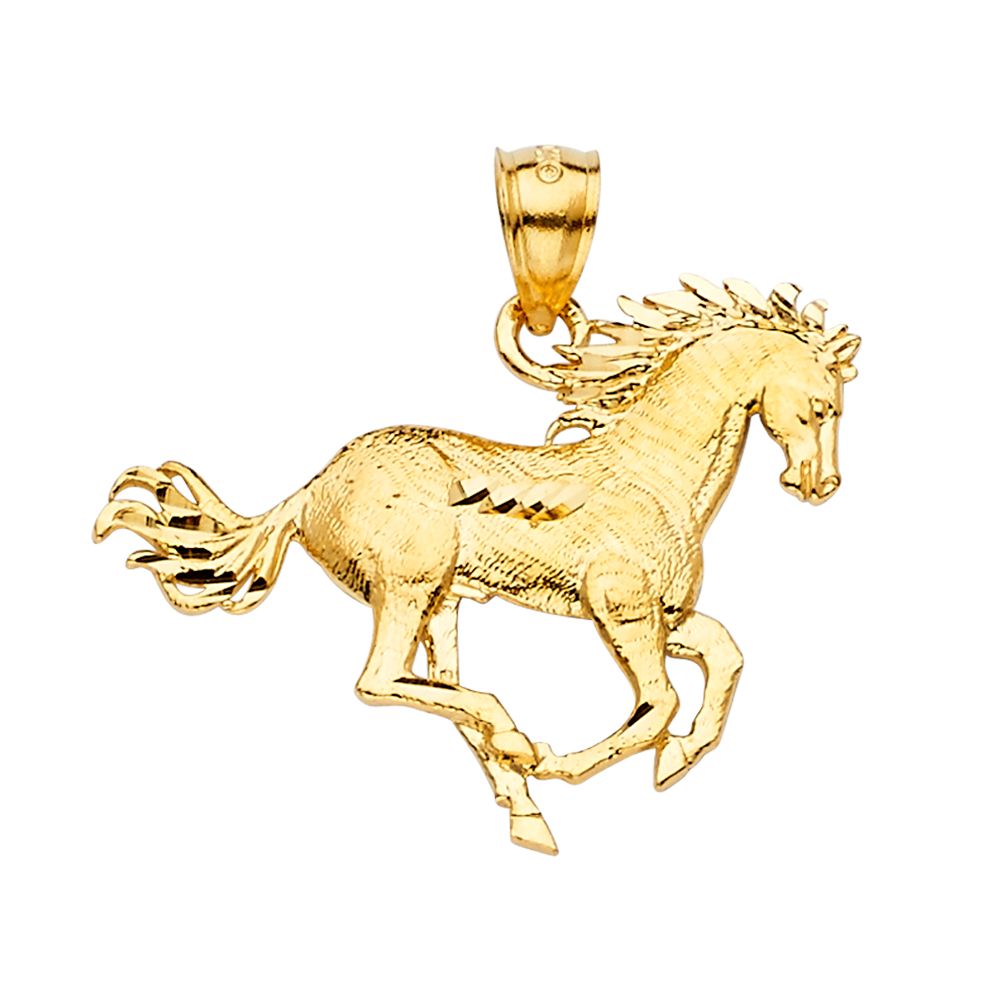 Gold Horse Pendant Model-2347 - Charlie & Co. Jewelry