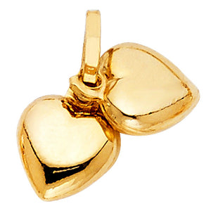 Gold Two Hearts Pendant Model-PT0447 - Charlie & Co. Jewelry