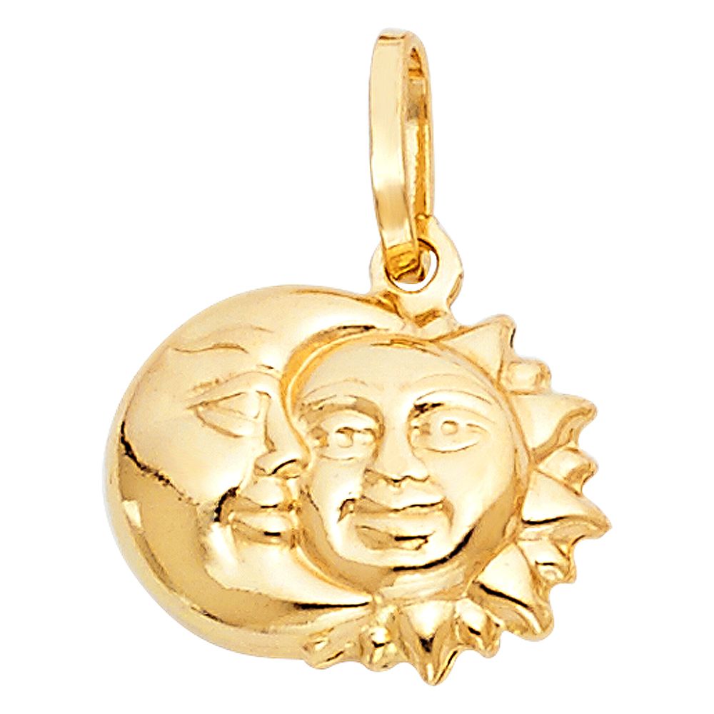 Gold Sun Moon Pendant Model-470 - Charlie & Co. Jewelry