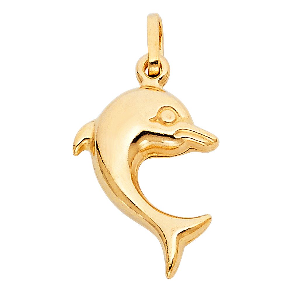 Gold Dolphin Pendant Model-484 - Charlie & Co. Jewelry