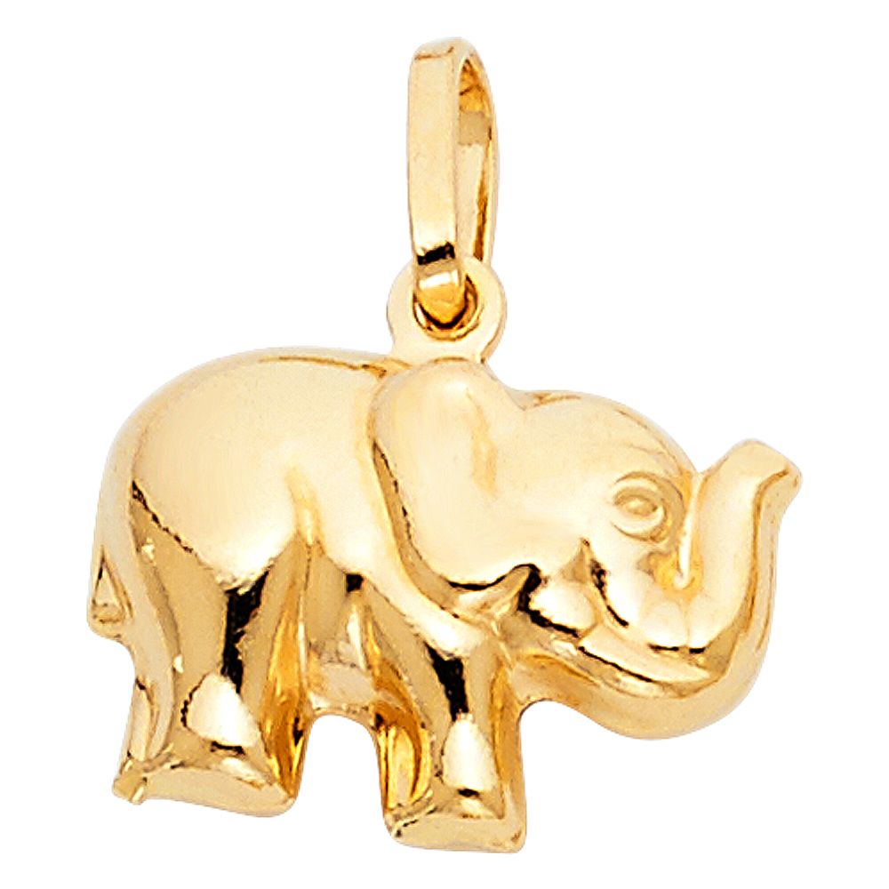 Gold Elephant Pendant Model-490 - Charlie & Co. Jewelry